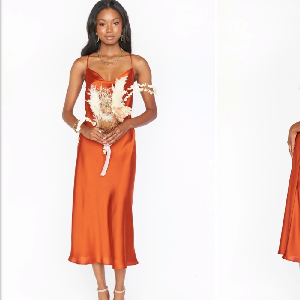 Show me your mumu burnt orange slip dress S/XS but fits like a M